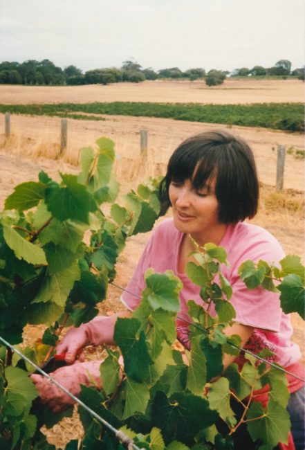 Clare in vineyard early 80s Clare Mugford, 1986