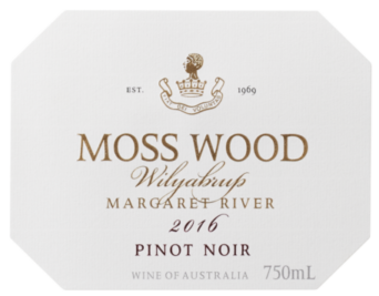 Label MOSS WOOD 2016 Pinot Noir