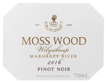 Label MOSS WOOD 2016 Pinot Noir Label MOSS WOOD 2016 Pinot Noir