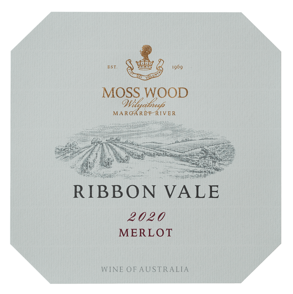 MOSS WOOD Label Ribbon Vale Merlot 2020