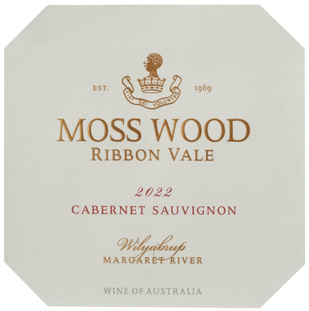 1_20240902_MOSS-WOOD_Cabernet-Sauvignon-2022_Label_White-Background Moss Wood Ribbon Vale Cabernet Sauvignon 2022 label